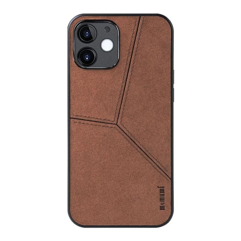 Memumi Lord Howe Series Canvas Back Cover Case for Apple iPhone 12 Mini - Brown (5.4")