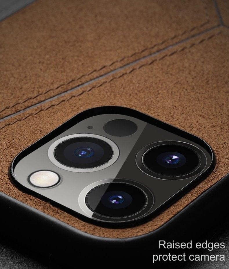 Memumi Lord Howe Series Canvas Back Cover Case for Apple iPhone 12 Mini - Brown (5.4") view 3