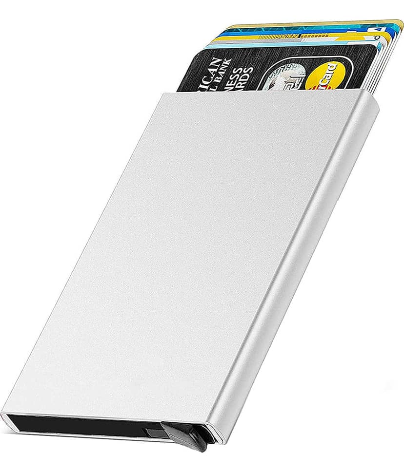 HRFSTAR Metallic Solid Men's Regular Wallet With 7 Slots For Card ( Silver , Pack of 1 )