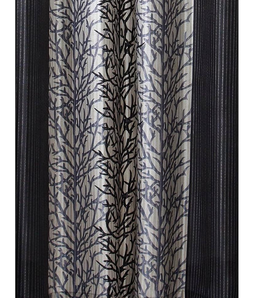 Home Sizzler Set of 2 Window Blackout Room Darkening Eyelet Polyester Curtains Multi Color view 2