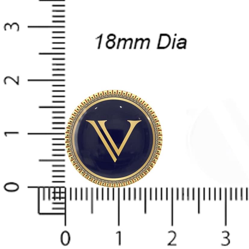 The Smart Buttons - Gold Colour Plated Shirt Button Cover Cufflinks for Men - Personalized Initials - V view 6