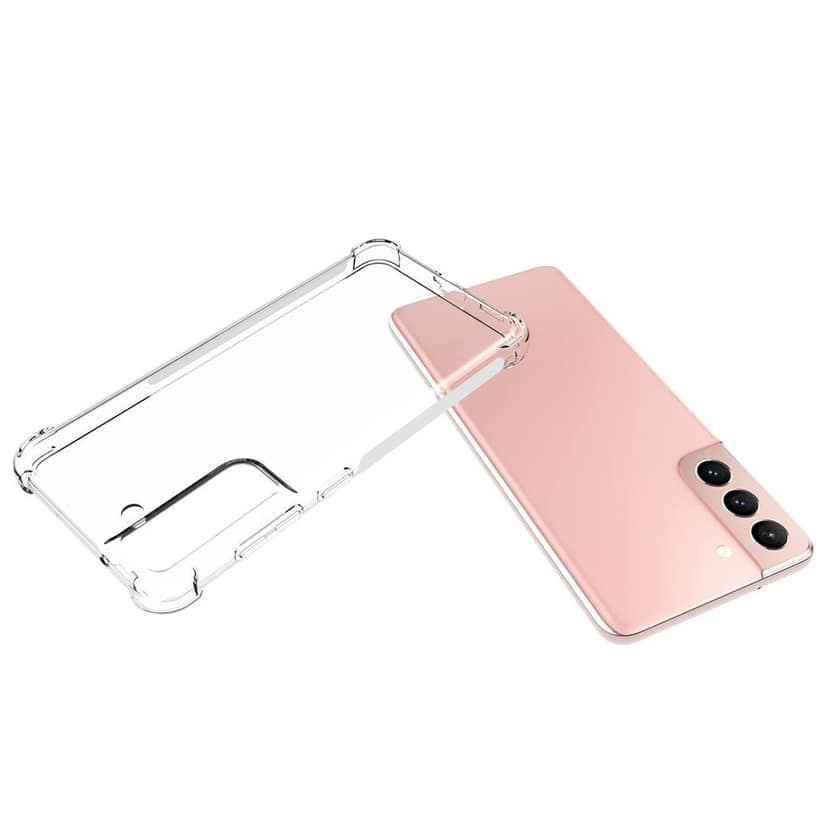 USTIYA for Samsung Galaxy S21 FE Case Clear TPU Four Corners Cover Transparent Soft funda view 3