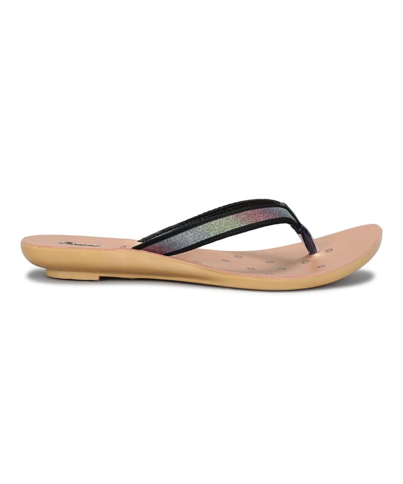 Paragon Women's Slip On Flat Black Sandals | Durable Dailywear Sandals view 3