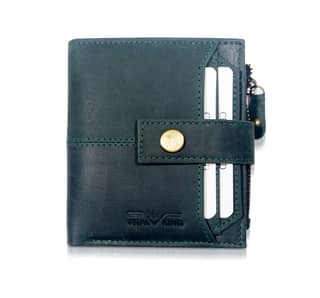 Vital King Men Travel Blue Genuine Leather RFID Wallet (11 Card Slots)