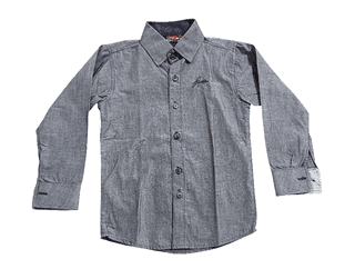 Boy's Slate Blue Chambray Long Sleeve Casual Shirt