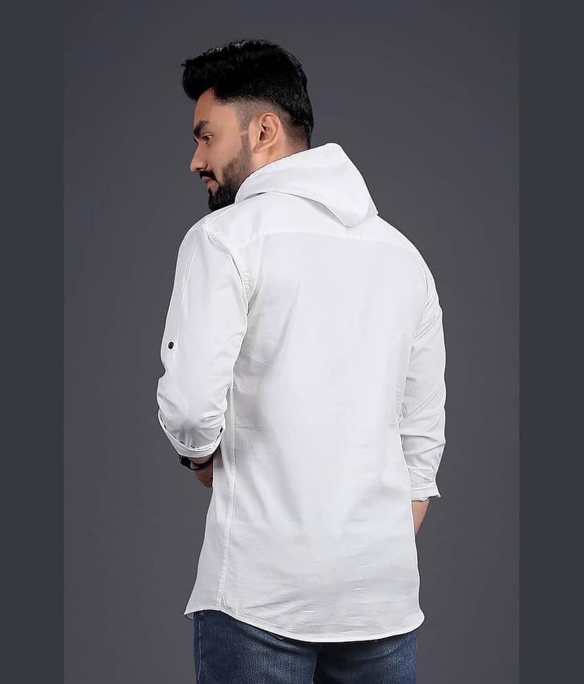 Nofilter 100% Cotton Regular Fit Dyed Full Sleeves Men's Casual Shirt - White ( Pack of 1 ) view 2