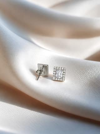 AXORA LIFE 925 Sterling Silver Ruby Glow Stud Earrings