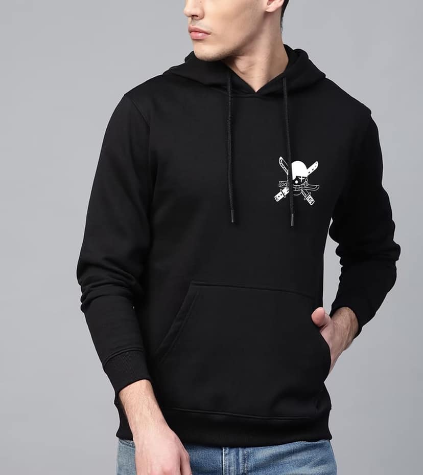 SCOTT FINCHER One Piece Roronoa Zoro Printed BlackHoodie : AA(RSHOD)BLACK_137 view 4