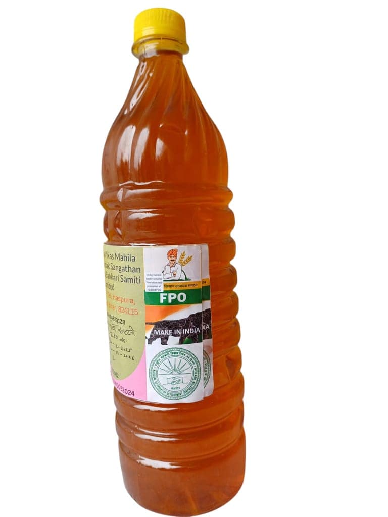 Hanspura Vikas Pila Sarso Yellow Mustard Oil - 1 Liter for Cooking & Health view 2