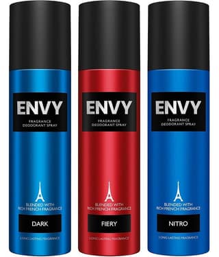 Envy Dark, Fiery & Nitro 120 ml Each Deodorant Spray for Men 360 ml ( Pack of 3 )