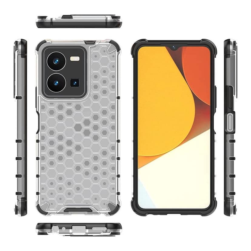 Faircost for Vivo Y35 Hybrid Shockproof Back Cover Hard Outside Soft Inside- (Polycabonate::Transparent) view 4