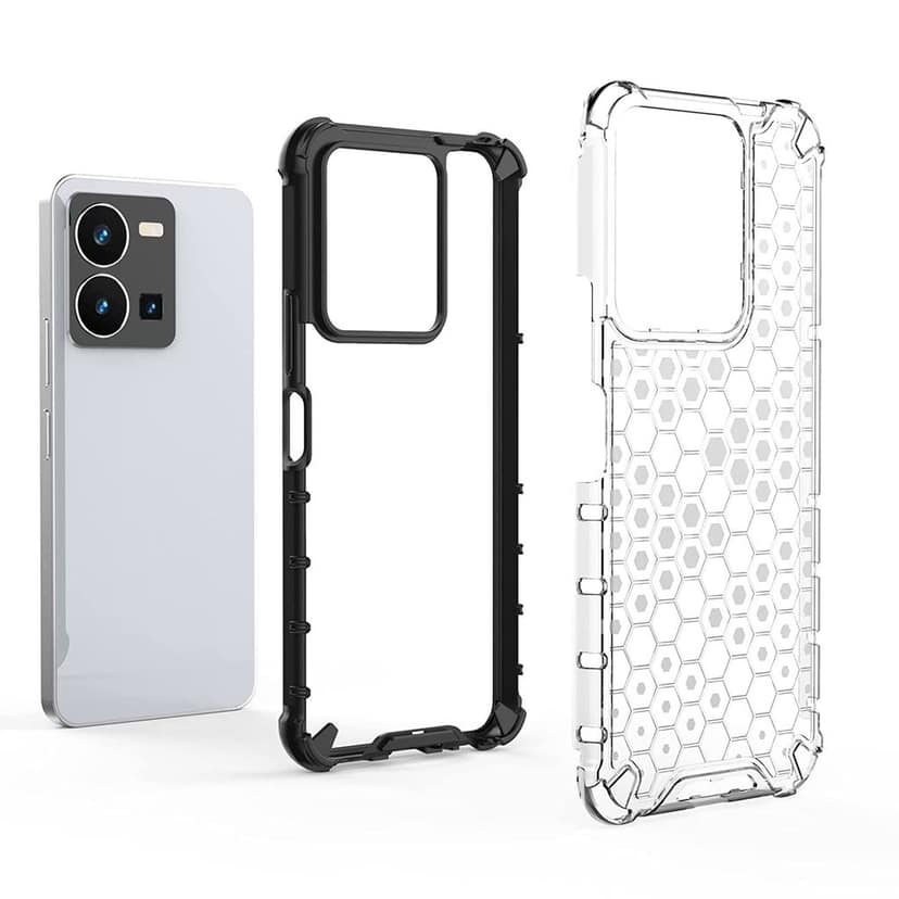 Faircost for Vivo Y35 Hybrid Shockproof Back Cover Hard Outside Soft Inside- (Polycabonate::Transparent) view 5
