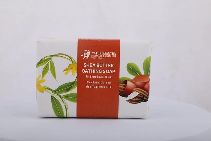 NATUREMANTRA NATURAL PRODUCTS Natural Bathing Soap With Shea Butter | Exfoliates and Smoothens| Nourishes & Moisturises| For All Skin Types | Ideal for daily use| For Men and Women|