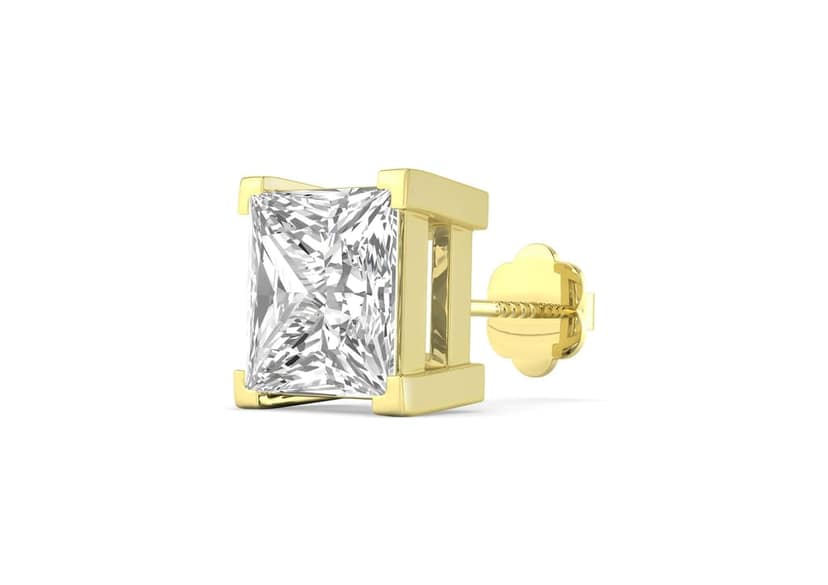 Princess Solitaire CZ Ear Stud For Him (1 Pc Only) view 2