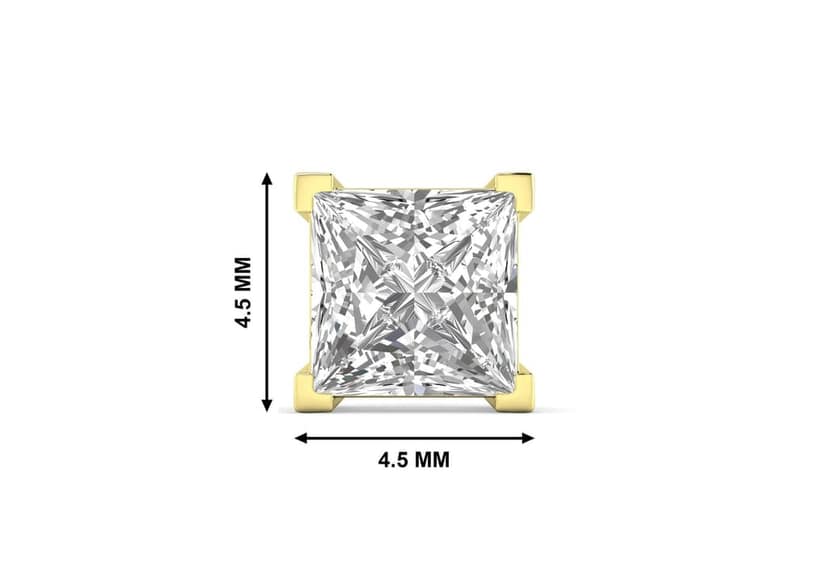 Princess Solitaire CZ Ear Stud For Him (1 Pc Only) view 8