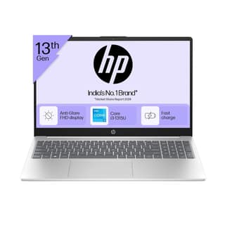 HP Laptop 15, 13th Gen Intel Core i3-1315U, 15.6-inch (39.6 cm), FHD, 8GB DDR4, 512GB SSD, Intel UHD Graphics, 1080p FHD Camera w/Privacy Shutter, Dual Speakers (Win 11, White, 1.6 kg), FD0129TU HP Laptop 15, 13th Gen Intel Core i3-1315U, 15.6-inch (39.6