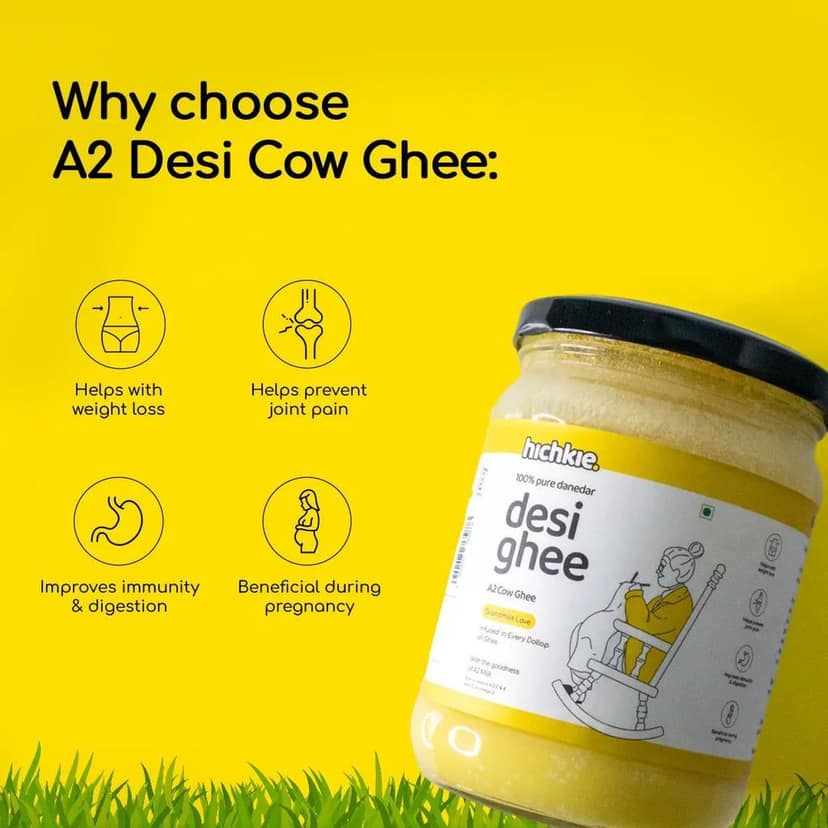 A2 Cow Ghee 500 ml | Bilona Method | Curd-Churned | Lab Tested. view 3