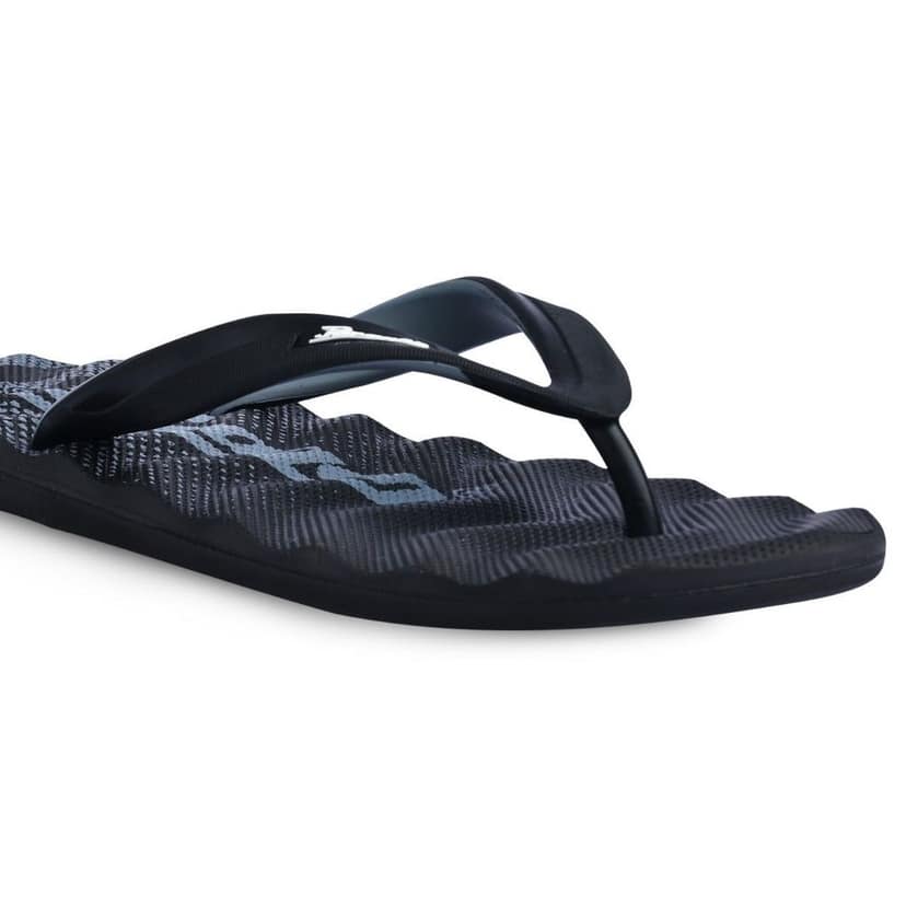 Paragon Lightweight Textured Black Casual Flip Flops for Men view 7