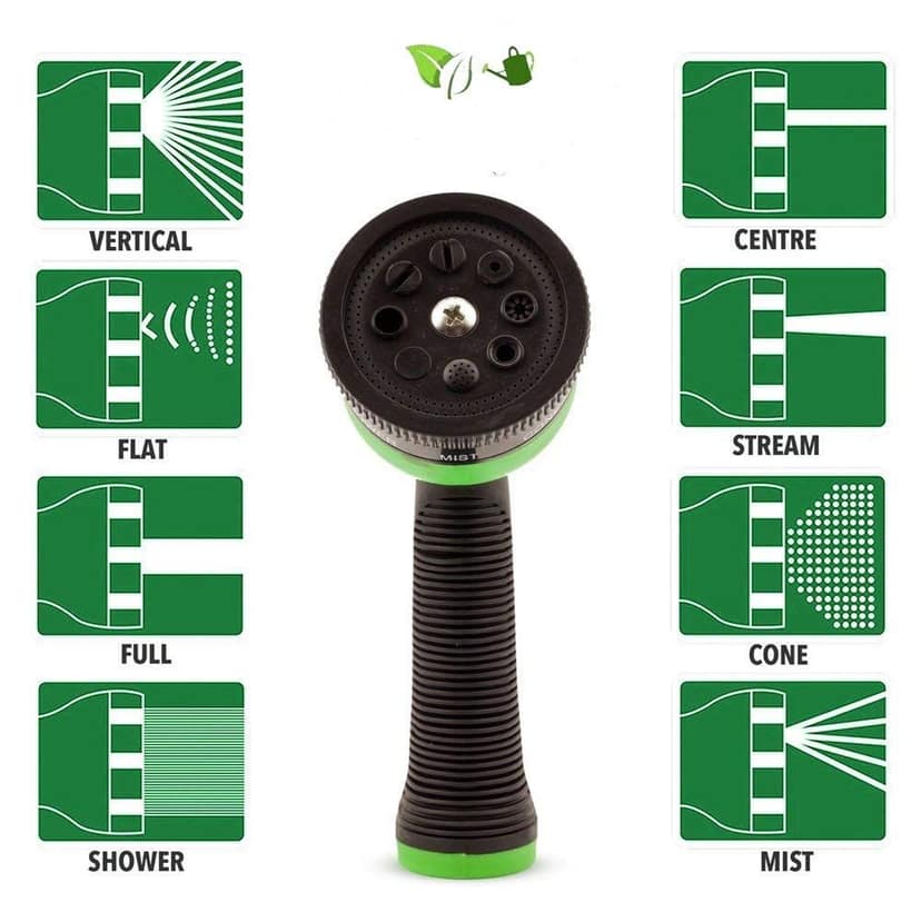 Greenery 30 MTR PREMIUM BRAIDED HOSE GREEN 1/2" INCH WITH 8 MODE / PATTERN SPRAYER AND NOZZLE FOR MULTIPURPOSE USE SUITABLE FOR GARDEN, CARWASH, PETWASH Hose Pipe view 2