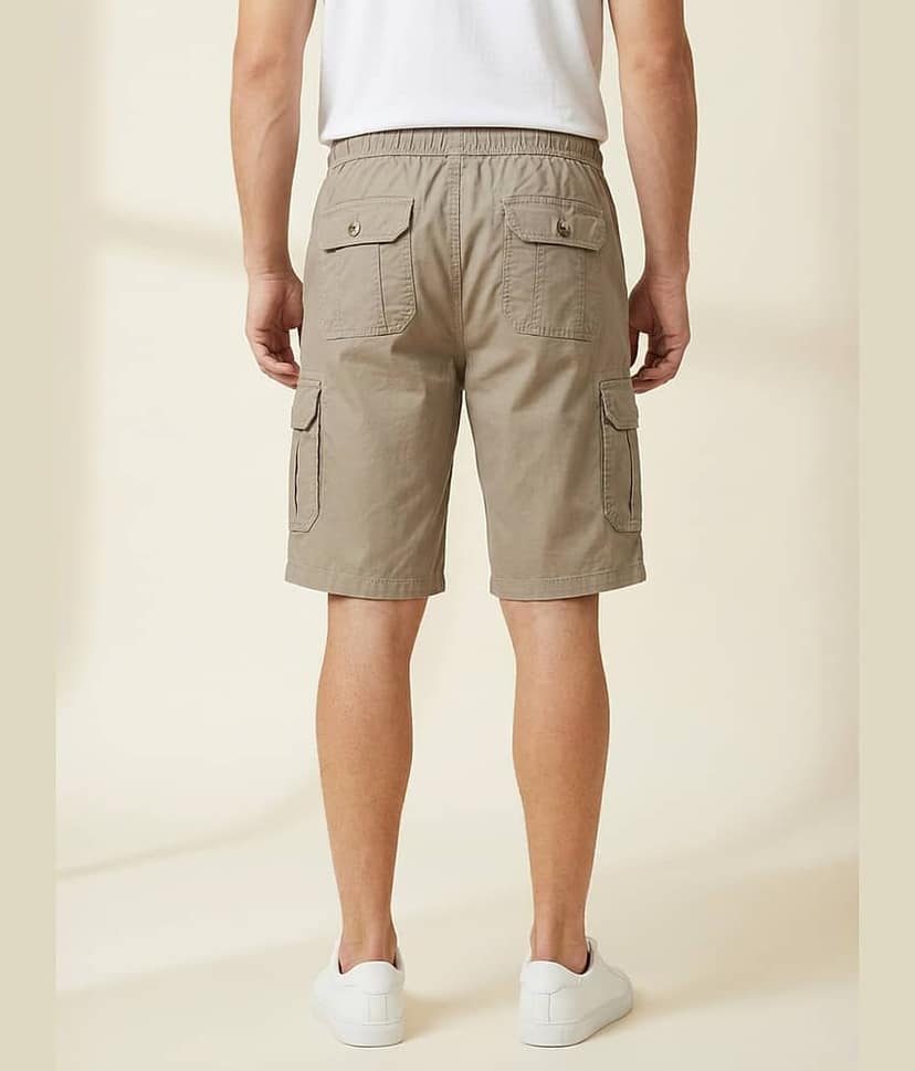 plounge Khaki Cotton Blend Men's Shorts ( Pack of 1 ) view 2