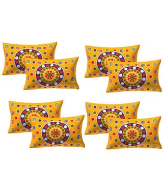 AJ Home Pack of 8 Yellow Pillow Cover