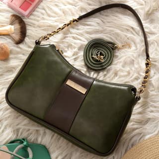 VISMIINTREND Women Handbag | Pu Leather Satchel Bag | Crossbody Sling Bag with Detachable Adjustable Strap | Evening Party Handbag | Solid Half Moon Style | Bags
