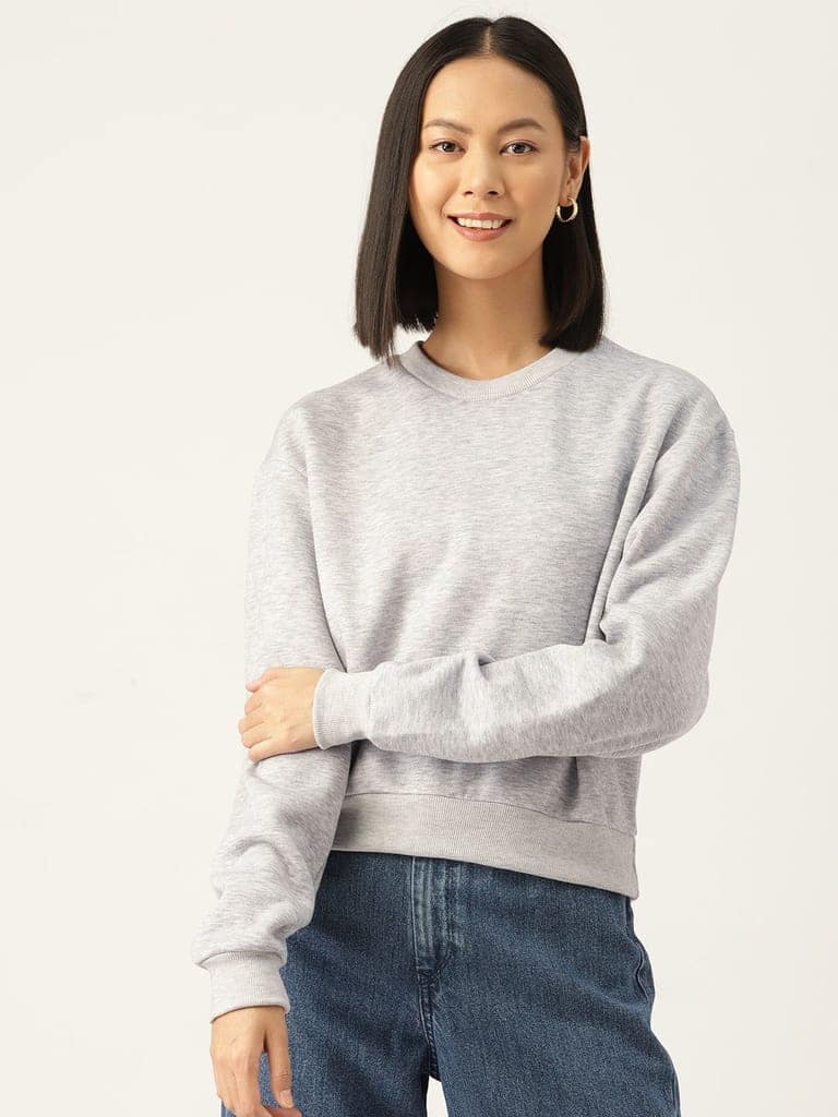 Solid Grey Sweatshirt view 3