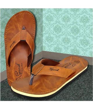 Squash - Tan Synthetic Thong Flip Flop