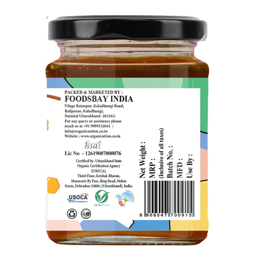 Organic Nation Light Flora Honey | Raw & Unprocessed | Natural Wildflower Honey | Rich in Antioxidants | No Added Sugar | 325g view 8