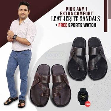 Pick Any 1 Extra Comfort Leatherite Sandals + Free Sports Watch (SW94)
