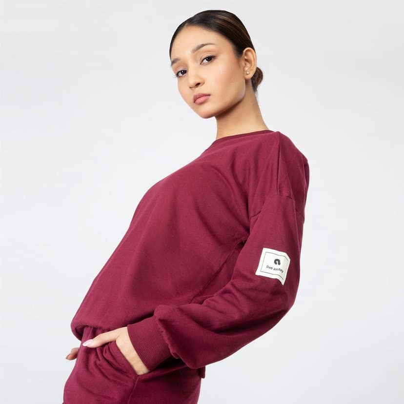 Get Cosy Sweatshirt - Burgundy Maroon