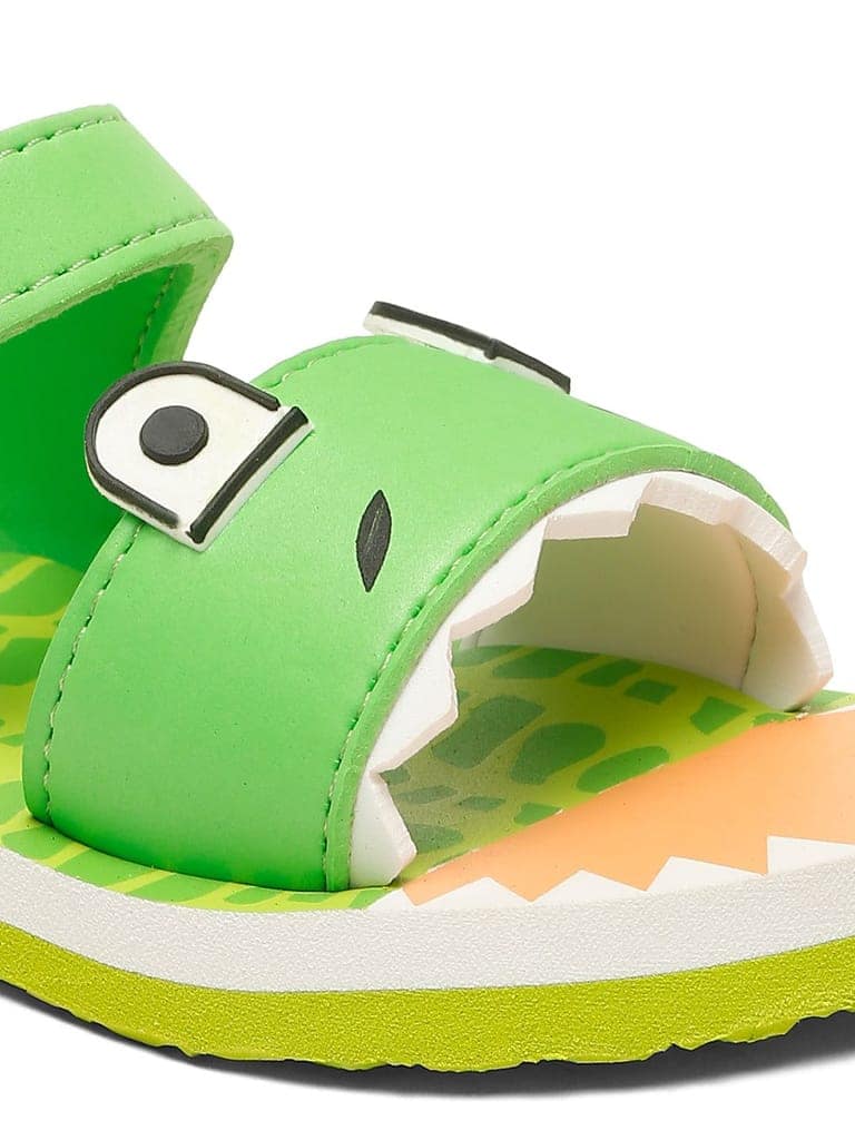 Premium Crocodile Artistic Sandals - Green (Unisex) view 2