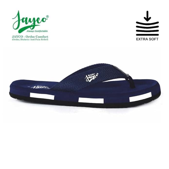 Jayco Cushioned comfort slippers for men | oversize look | slip-resistant | Soft insole | pain relief | Rubber outsole | stylish design | indoor and outdoor flip flop view 3
