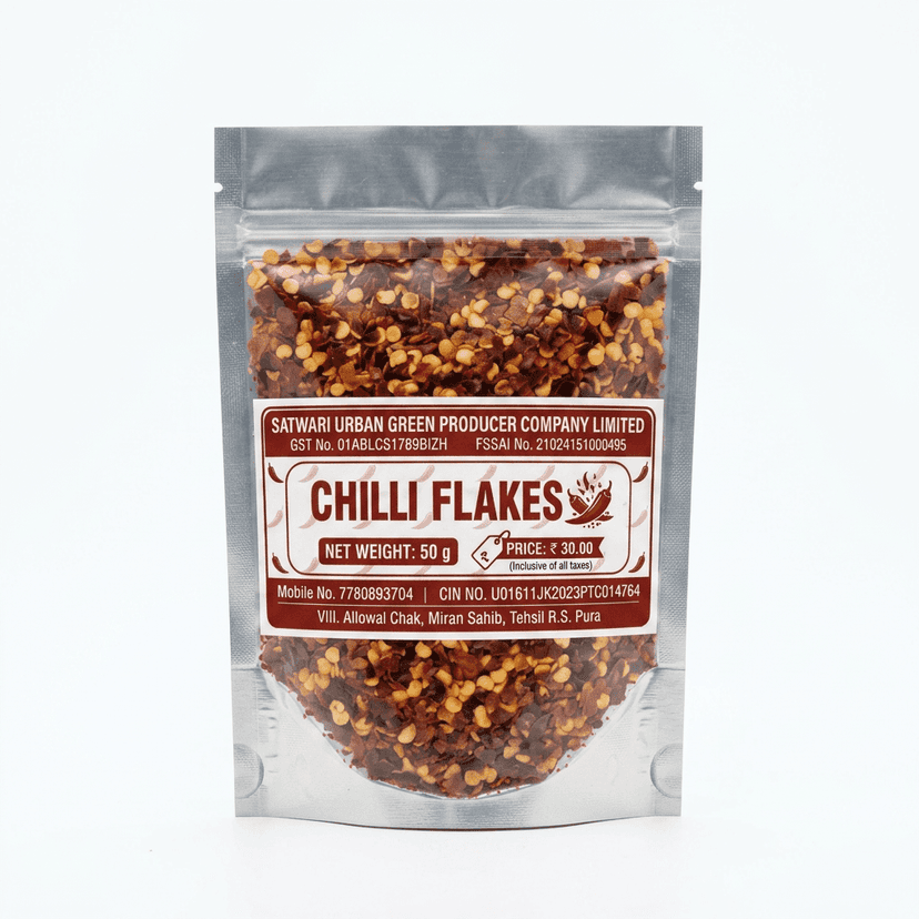 Premium Chilli Flakes – Satwari Urban Green 50 gram