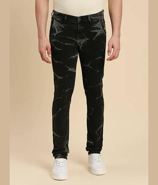 HJ HASASI Slim Fit Bleached Men's Jeans - Black ( Pack of 1 )