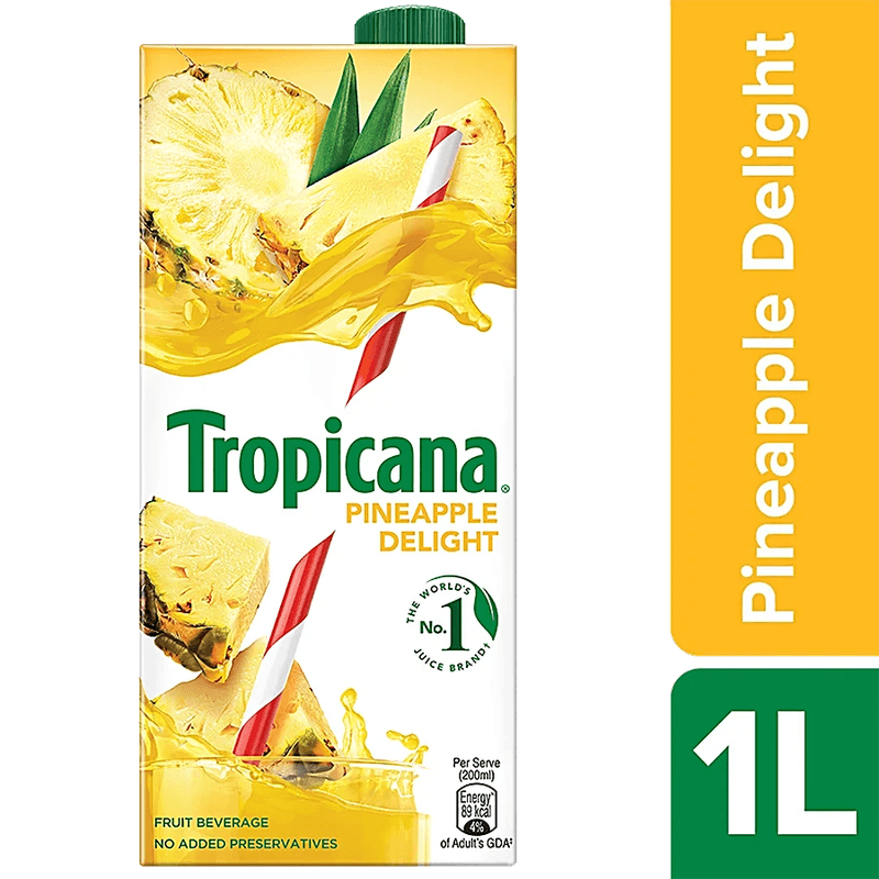 Tropicana Delight Fruit Juice - Pineapple, 1 L