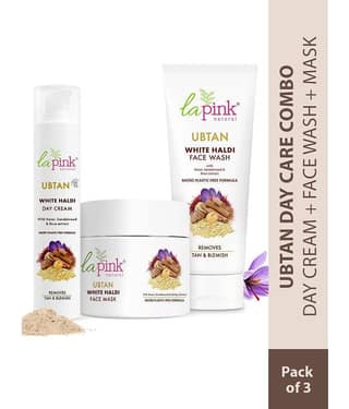 La Pink Ubtan 2 Times Use Facial Kit For All Skin Type Saffron 100ml, 100g, 50g ( Pack of 3 )