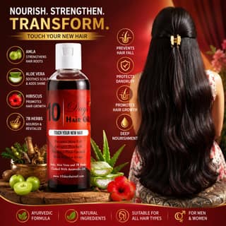 Traditional Ayurvedic Hair Oil with 77 Herbs Therapeutic Hair Oil for hair growth and hair fall control with with Amla, Aloe Vera & Bhringraja 100ml Pack of 1