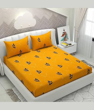 Apala Microfiber Double Bedsheet ( Yellow )
