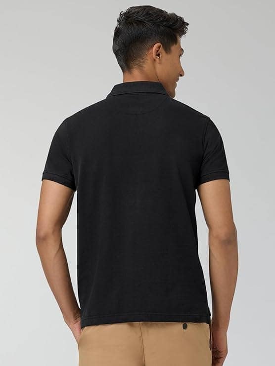 Men's Black Super Combed Cotton Polo Shirt view 2
