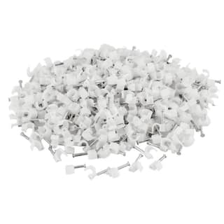 4mm Diameter Wire Fastener Circle Cable Clips with Metal Nail (100 Pcs)