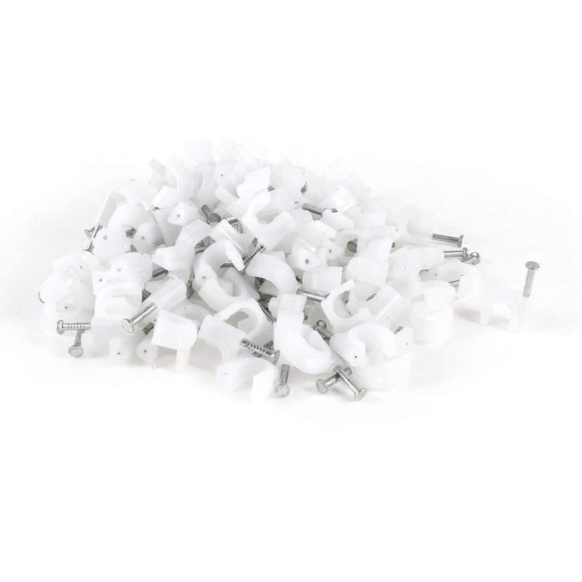 4mm Diameter Wire Fastener Circle Cable Clips with Metal Nail (100 Pcs) view 3