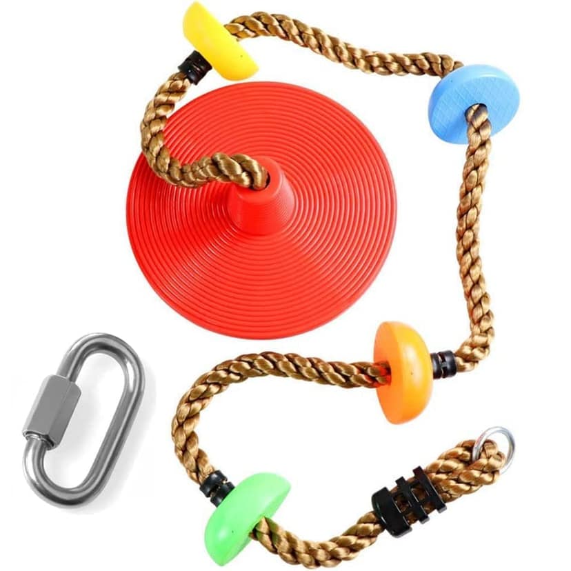 REZNOR AdventureZone Disc Tree Swing Seat with Climbing Knot: Outdoor Fun and Active Play for Kids