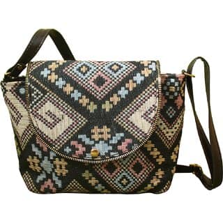 Womens Multicolour Aztec Tapestry Crossbody Sling Bag