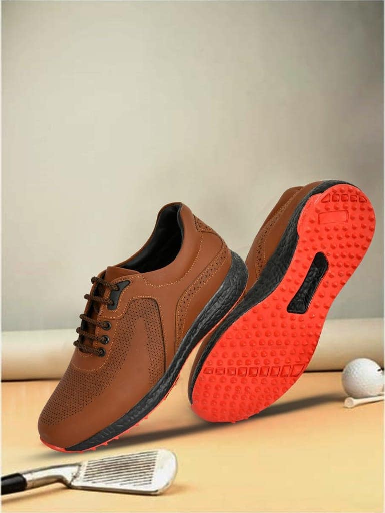 HITCARO Men's Proffessional Leather Golf Shoes | Lace-Up | Waterproof | Comfortable | Breathable view 6