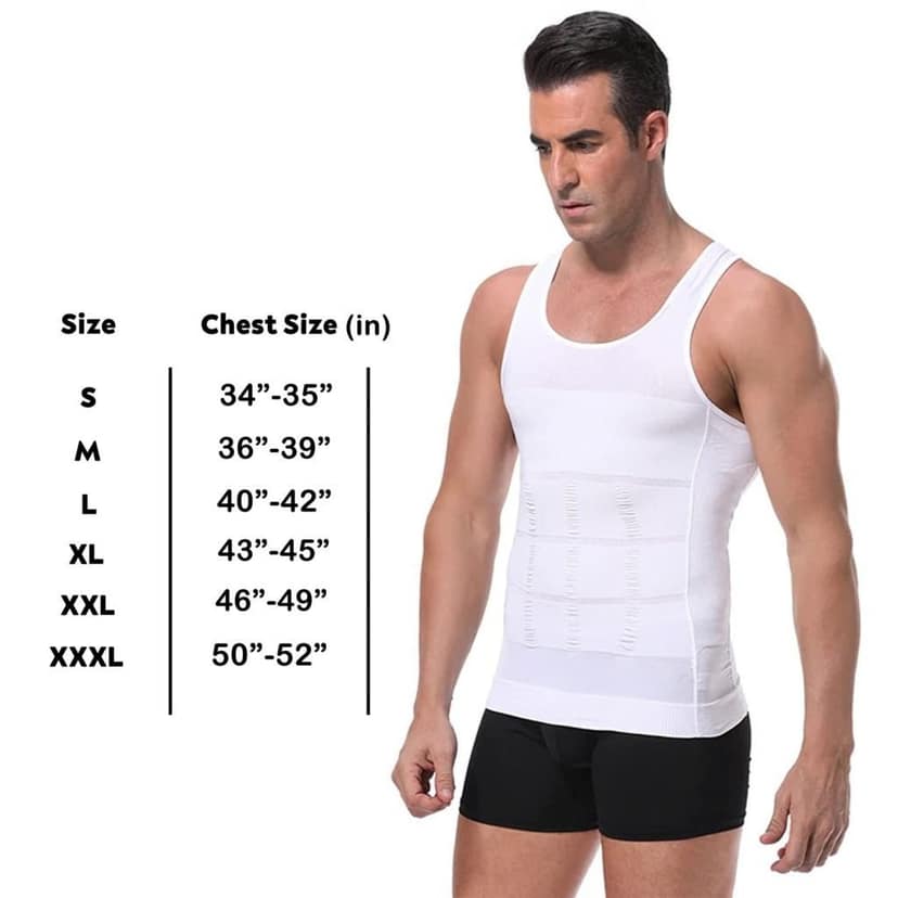 Premium Men’s Slimming Body Shaper Vest Shirt | Abs & Abdomen Slim Stretchable Tummy Tucker Vest | Comfortable High-Compression Shape (Original Quality) view 4