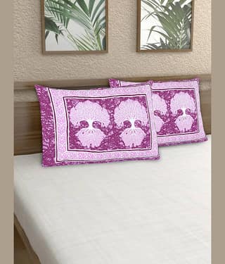 AJ Home - Pack of 2 Cotton Ethnic Regular Pillow Cover ( 68.58 cm(27) x 43.18 cm(17) ) - Pink