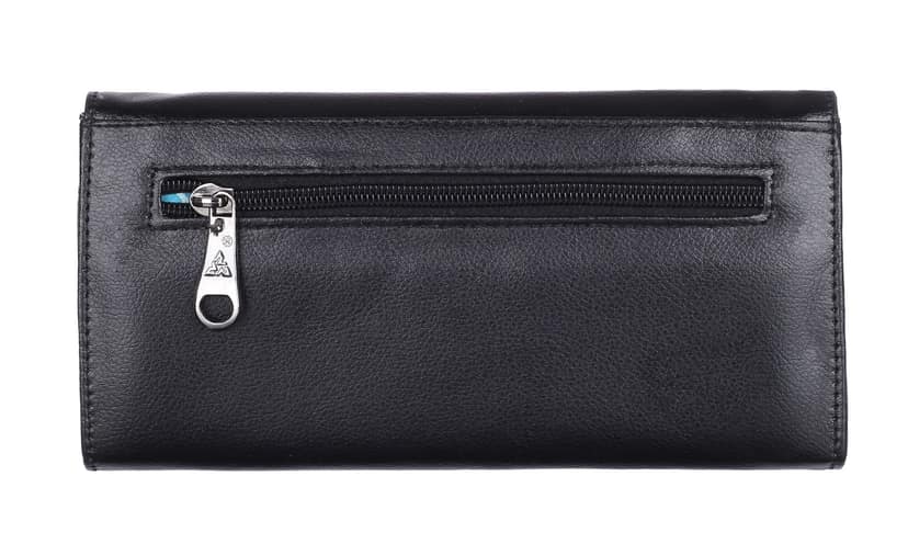 Women Black Artificial Leather Wallet | Clutch | Purse 1201 (8 Card Slots) view 3