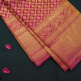 Rani Pink Kanchipuram Silk Saree Self Jacquard