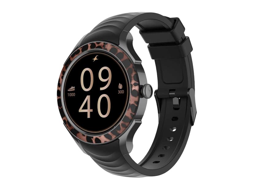 Fastrack Ella Smart Watch for Women with 1.2" inch AMOLED Display, Patterned Bezel, AI Watchface & AI Chat - Black